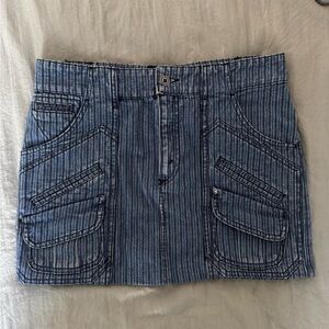 Balenciaga Blue Striped Mini Skirt